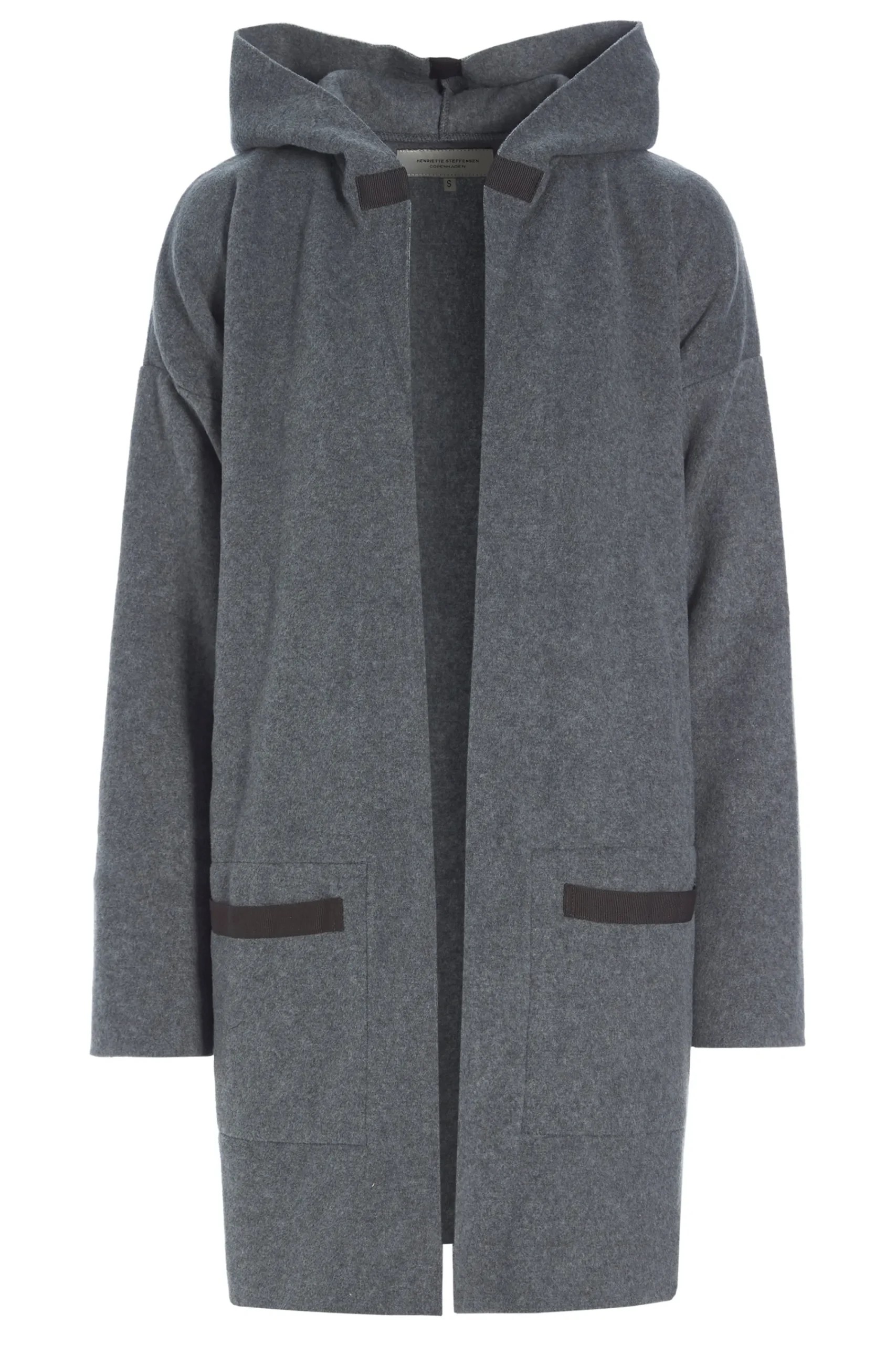 Henriette Steffensen Copenhagen CARDIGAN MIT KAPUZE | 7118 GREY Cheap