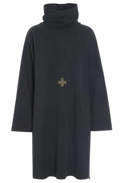 Henriette Steffensen Copenhagen KLEID MIT HOHEM HALS | 3246 SOFT BLACK Outlet