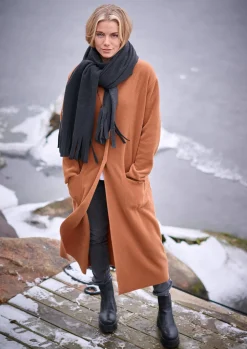 Henriette Steffensen Copenhagen SCHAL MIT FRANSEN | 4077 SOFT BLACK Flash Sale