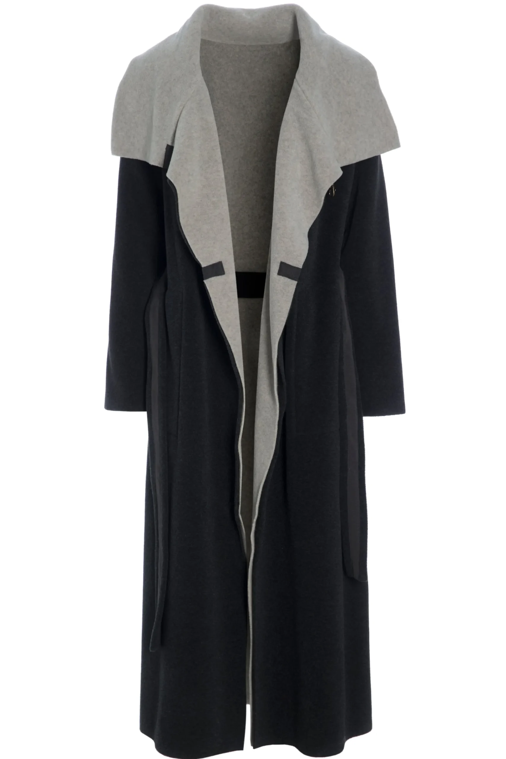 Henriette Steffensen Copenhagen TRENCHCOAT AUS DOPPELLAGIGEM FLEECE | 7145 SOFT BLACK/SAND Best