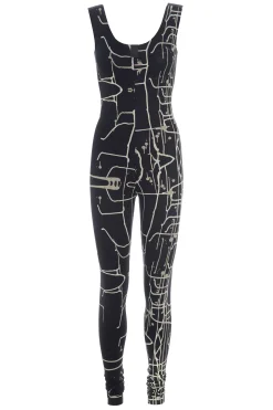 Henriette Steffensen Copenhagen YOGA JUMPSUIT | 99010 ART PRINT BLACK Best Sale